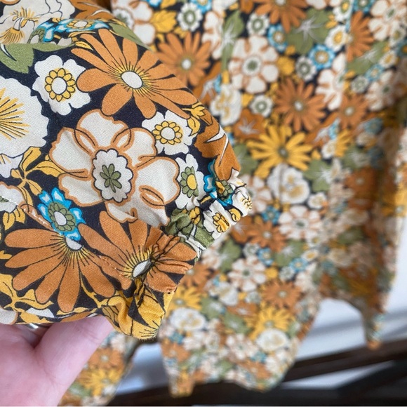 Zara Floral girls Tunic Dress in Yellow and Green size 11-12 70s style - Picture 5 of 8